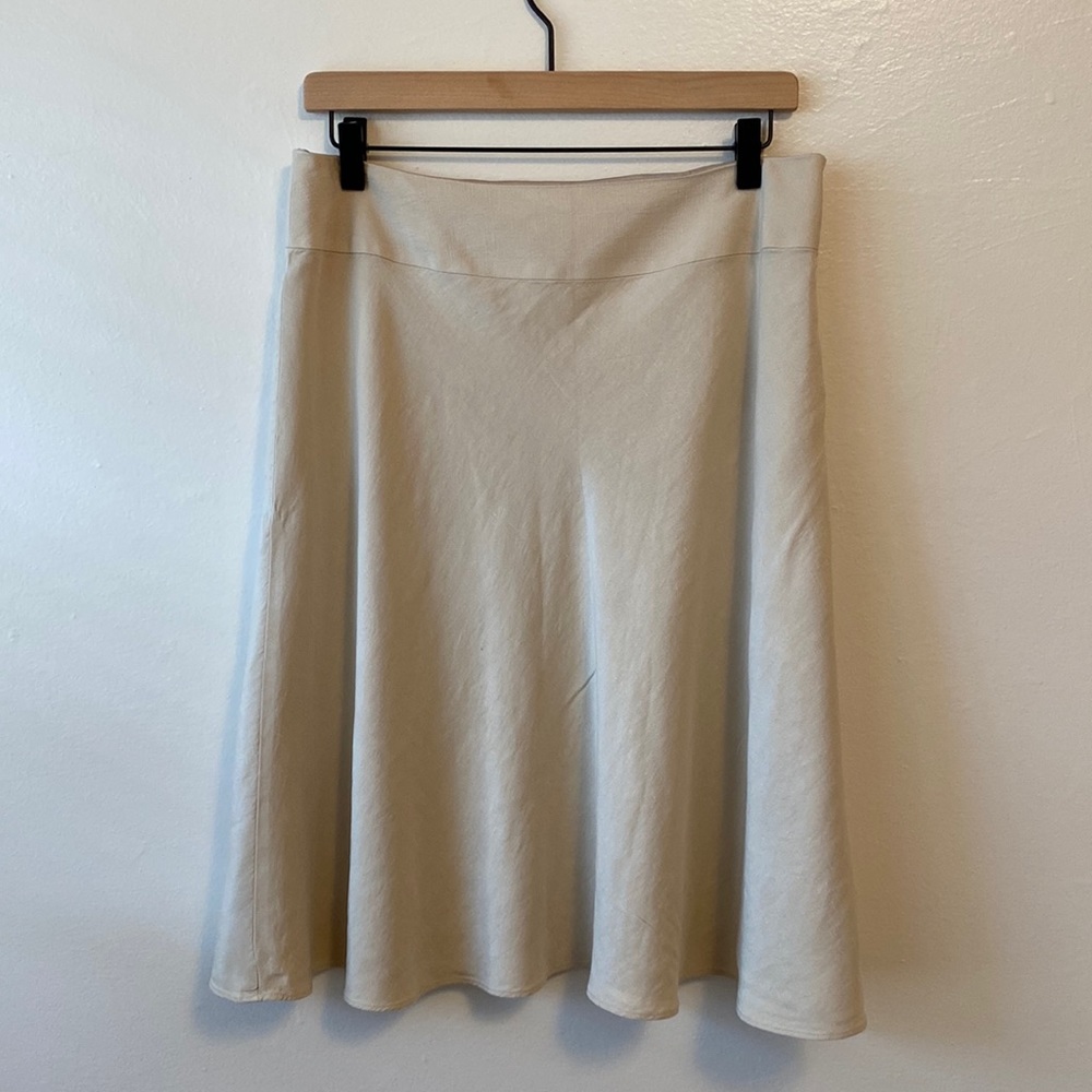 Pendleton silk and linen blend taupe bias cut a-line skirt size 14P